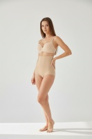 Bej Yüksek Bel Lazer Kesim Slip Külot Görünmez Kaymaz Silikonlu Ten Rengi Korse