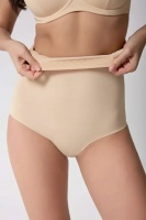Bej Yüksek Bel Lazer Kesim Slip Külot Görünmez Kaymaz Silikonlu Ten Rengi Korse