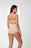 EMFURE Bej Yüksek Bel Lazer Kesim Slip Külot Görünmez Kaymaz Silikonlu Ten Rengi Korse