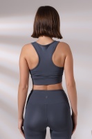 Emfure Füme Crop Pedli Destekli Dolgulu Önü Fermuarlı Spor Sütyeni Büstiyer