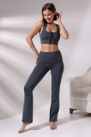 EMFURE Füme Pedli Fermuarlı Spor Büstiyer