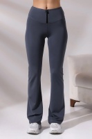 EMFURE Gri Kadın Fermuarlı İspanyol Paça Spor Tayt