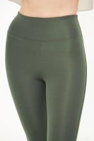 EMFURE Haki Kadın Spor Tayt Sıkılaştırıcı Toparlayıcı Yüksek Bel Tam Boy Spor Tayt
