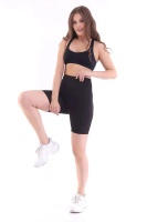 EMFURE Kadın Siyah Yüksek Bel Toparlayıcı Çift Cepli Biker Şort Kısa Spor Tayt Biker Shades