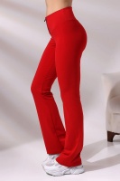 EMFURE Kırmızı Kadın Fermuarlı İspanyol Paça Spor Tayt