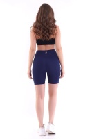 EMFURE Lacivert Kısa Tayt Cepli - Sporcu Tayt - Biker Yüksek Bel Toparlayıcı Tayt