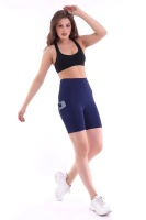 EMFURE Lacivert Kısa Tayt Cepli - Sporcu Tayt - Biker Yüksek Bel Toparlayıcı Tayt