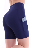 EMFURE Lacivert Kısa Tayt Cepli - Sporcu Tayt - Biker Yüksek Bel Toparlayıcı Tayt