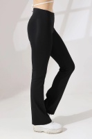 EMFURE Siyah Kadın Fermuarlı İspanyol Paça Spor Tayt