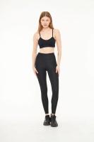 EMFURE Siyah Kadın Spor Tayt Sıkılaştırıcı Toparlayıcı Yüksek Bel Tam Boy Spor Tayt