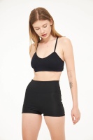 EMFURE Siyah Kadın Voleybol Toparlayıcı Yüksek Bel Tayt