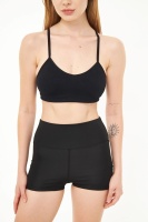 EMFURE Siyah Kadın Voleybol Toparlayıcı Yüksek Bel Tayt