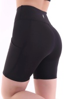 EMFURE Siyah Kısa Tayt Cepli - Sporcu Tayt - Biker Yüksek Bel Toparlayıcı Tayt