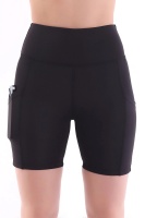 EMFURE Siyah Kısa Tayt Cepli - Sporcu Tayt - Biker Yüksek Bel Toparlayıcı Tayt