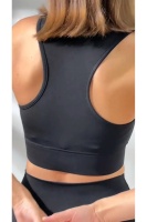 EMFURE Siyah Pedli Fermuarlı Spor Büstiyer