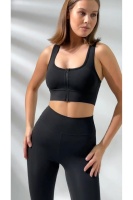 EMFURE Siyah Pedli Fermuarlı Spor Büstiyer