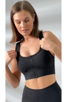 EMFURE Siyah Pedli Fermuarlı Spor Büstiyer