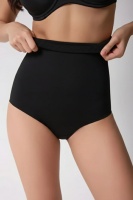 EMFURE Siyah Yüksek Bel Lazer Kesim Slip Külot Görünmez Kaymaz Silikonlu Korse