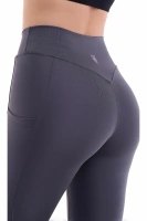 Füme Kadın Spor Tayt Çift Cepli Sıkılaştırıcı Toparlayıcı Yüksek Bel Sporcu Taytı Leggings Fitness