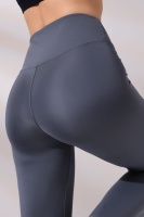 Gri Kadın Fermuarlı İspanyol Paça Spor Tayt Sıkılaştırıcı Toparlayıcı Sporcu Bootcut Leggings