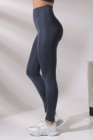 Gri Kadın Spor Tayt Sıkılaştırıcı Toparlayıcı Yüksek Bel Tam Boy Spor Tayt Leggings Fitness