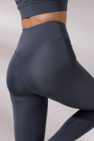 Gri Kadın Spor Tayt Sıkılaştırıcı Toparlayıcı Yüksek Bel Tam Boy Spor Tayt Leggings Fitness