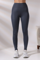 Gri Kadın Spor Tayt Sıkılaştırıcı Toparlayıcı Yüksek Bel Tam Boy Spor Tayt Leggings Fitness