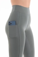 Haki Kadın Spor Tayt Çift Cepli Sıkılaştırıcı Toparlayıcı Yüksek Bel Sporcu Taytı Leggings Fitness