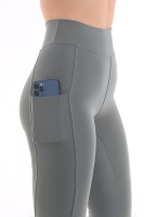 Haki Kadın Spor Tayt Çift Cepli Sıkılaştırıcı Toparlayıcı Yüksek Bel Sporcu Taytı Leggings Fitness