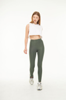 Haki Kadın Spor Tayt Sıkılaştırıcı Toparlayıcı Yüksek Bel Tam Boy Spor Tayt Leggings Fitness