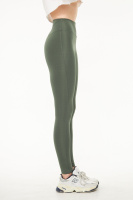 Haki Kadın Spor Tayt Sıkılaştırıcı Toparlayıcı Yüksek Bel Tam Boy Spor Tayt Leggings Fitness