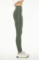 Haki Kadın Spor Tayt Sıkılaştırıcı Toparlayıcı Yüksek Bel Tam Boy Spor Tayt Leggings Fitness