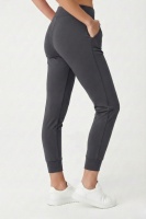 Kadın Füme Çift Cepli Yüksek Bel Lastikli Rahat Kesim Jogger Eşofman Altı