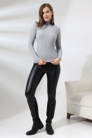 Kadın Gri Basic Balıkçı Yaka Triko Kazak