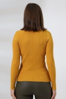 Kadın Kahve Basic Balıkçı Yaka Triko Kazak