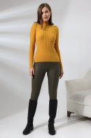 Kadın Kahve Basic Balıkçı Yaka Triko Kazak