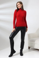 Kadın Kırmızı Basic Balıkçı Yaka Triko Kazak