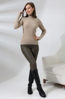 Kadın Krem Basic Balıkçı Yaka Triko Kazak