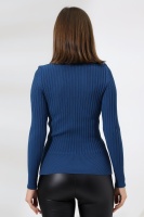 Kadın Lacivert Basic Balıkçı Yaka Triko Kazak