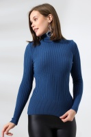 Kadın Lacivert Basic Balıkçı Yaka Triko Kazak