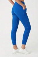 Kadın Saks Çift Cepli Yüksek Bel Lastikli Rahat Kesim Jogger Eşofman Altı