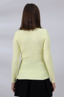 Kadın Sarı Basic Balıkçı Yaka Triko Kazak