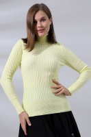Kadın Sarı Basic Balıkçı Yaka Triko Kazak