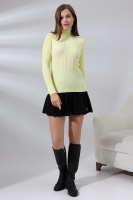 Kadın Sarı Basic Balıkçı Yaka Triko Kazak