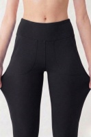 Kadın Siyah Çift Cepli Yüksek Bel Jogger Eşofman Altı ve Fermuarlı Büstiyer Crop Alt Üst Takım