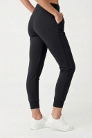 Kadın Siyah Çift Cepli Yüksek Bel Lastikli Rahat Kesim Jogger Eşofman Altı