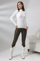 Kadın Sütbeyaz Basic Yarım Balıkçı Yaka Triko Kazak