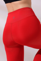 Kırmızı Kadın Fermuarlı İspanyol Paça Spor Tayt Sıkılaştırıcı Toparlayıcı Sporcu Bootcut Leggings