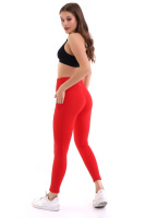 Kırmızı Kadın Spor Tayt Çift Cepli Sıkılaştırıcı Toparlayıcı Sporcu Taytı Leggings