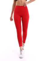 Kırmızı Kadın Spor Tayt Çift Cepli Sıkılaştırıcı Toparlayıcı Sporcu Taytı Leggings